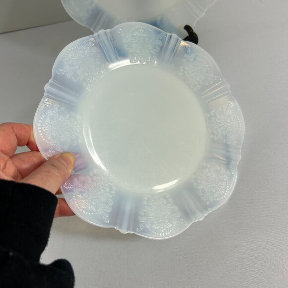 MacBeth Evans American Sweetheart Monax White 2 Salad Plates 8" Depression Glass - Picture 6 of 6